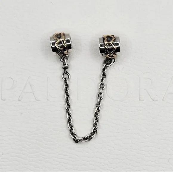 Authentic Pandora SAFETY CHAIN WITH 14k GOLD - Picture 3 of 4
